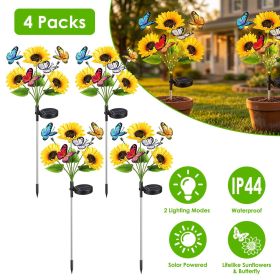 Solar Sunflower Lights Outdoor Waterproof Warm White Solar Landscape Lights with 2 Lighting Modes IP44 Decorative Solar Flower Lights for Yard Pa