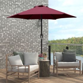 7.5ft Patio Umbrella with Crank Handle, Outdoor Market Umbrella with 6 Sturdy Umbrella Ribs Waterproof for Garden, Deck, Backyard, Pool, Burgundy