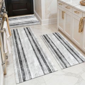 Three-piece kitchen rug set, non-slip and washable, abstract pattern kitchen hallway rug, soft and comfortable, suitable for sinks, floors, entra