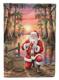 Cajun Santa Claus with Crawfish Christmas House Flag Large Porch Sleeve Pole Decorative Outside Yard Banner Artwork Wall Hanging, Polyester