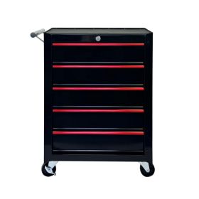 5 Drawer Rolling Tool Chest, Ball Bearing Slides, Steel Storage For Garage And Workshop (Option: BLACK)