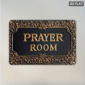 CIFbuy Vintage Black Gold Floral Metal Wall Decor Elegant Prayer Room Wall Plaque For Bar Home Garden (TikTok, Temu Pick-up Service) (Option: defaulttitle)