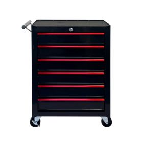 Rolling Metal Tool Chest with 6 Drawers, 20" 6-Drawer Tool Chest Cabinet with Ball Bearing Drawer Slides, Steel Tool Storage Box Organizer  -BLAC (Option: BLACK)