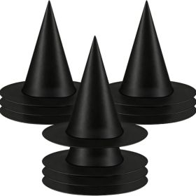 10 Pack Halloween Witch Hats Decorations With 157 Ft Fishing Line, Hanging Floating Black Wizard Hats For Indoor Outdoor Porch Yard (Option: BLACK)