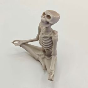 1PC 3D Printed Yoga Skeleton Air Plant Holder, Skull Planter Figurine, Gothic Desk Home Decor (Option: 1 PC-Yoga Skeleton Air Plant Holder-Meditation Skeleton)