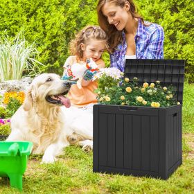 30 Gallon Deck Box Storage Seating Container (Color: Black)