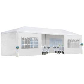 10x30' Wedding Party Canopy Tent Outdoor Gazebo with 8 Removable Sidewalls (Color: as Pic)
